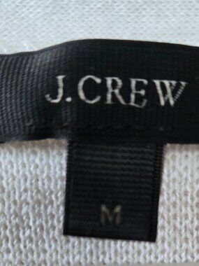 J. Crew Elegant White Lightweight Sweater with Flower Lace
